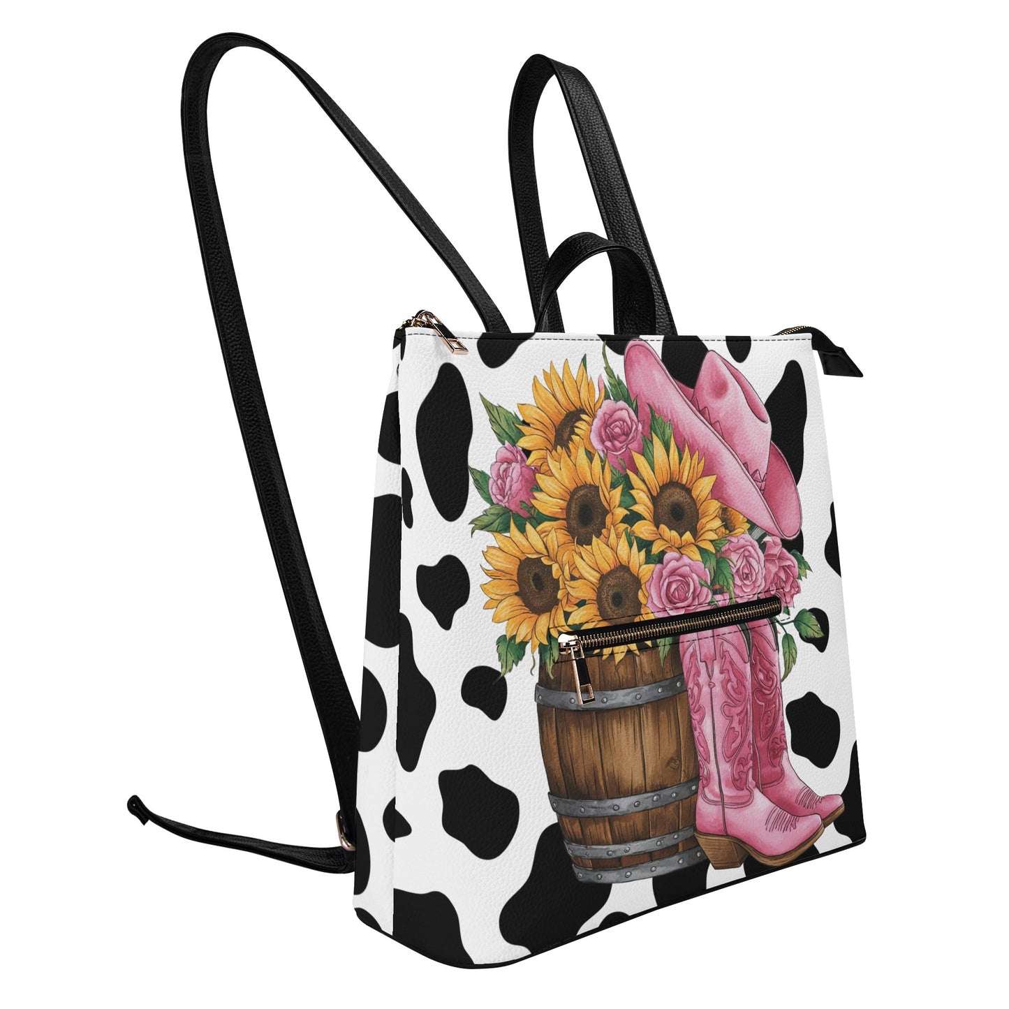 Womens PU Leather Leisure Backpack College Daypack and Top-Handle
