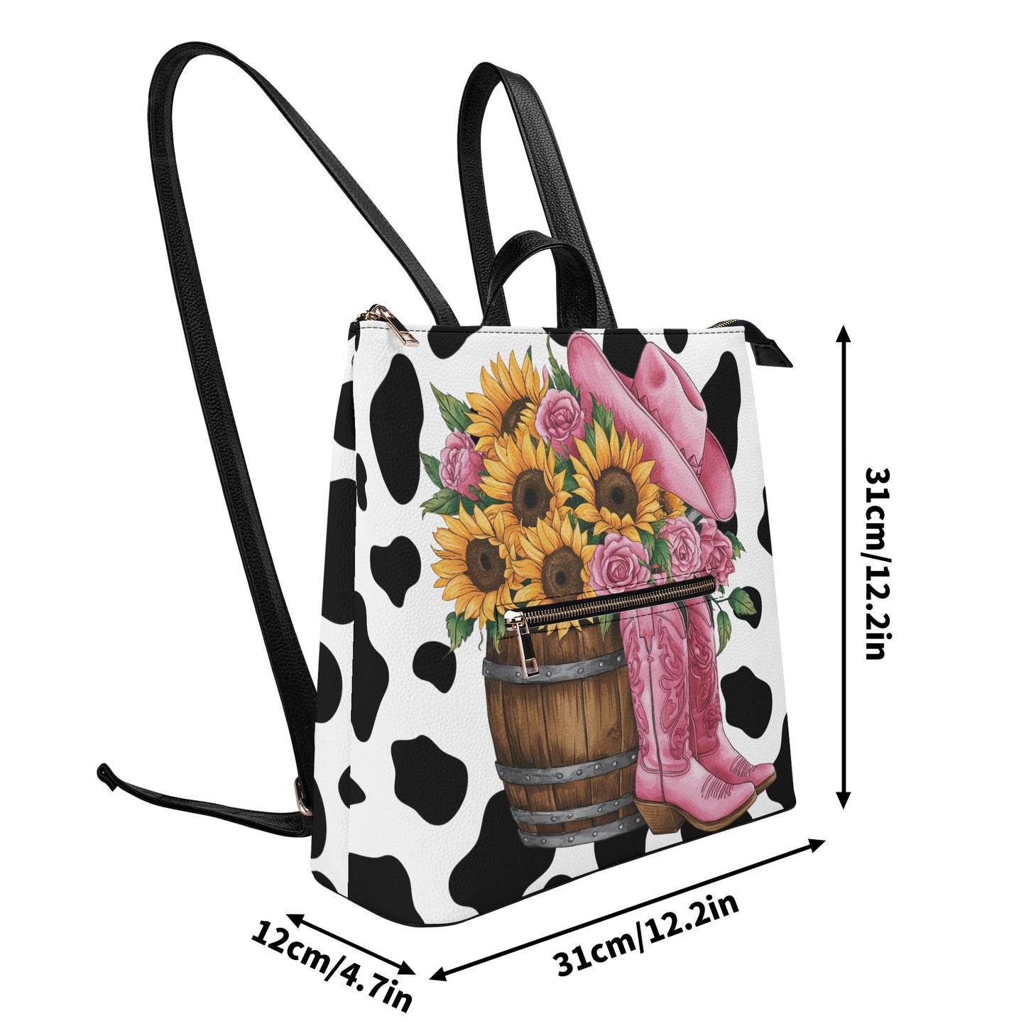 Womens PU Leather Leisure Backpack College Daypack and Top-Handle