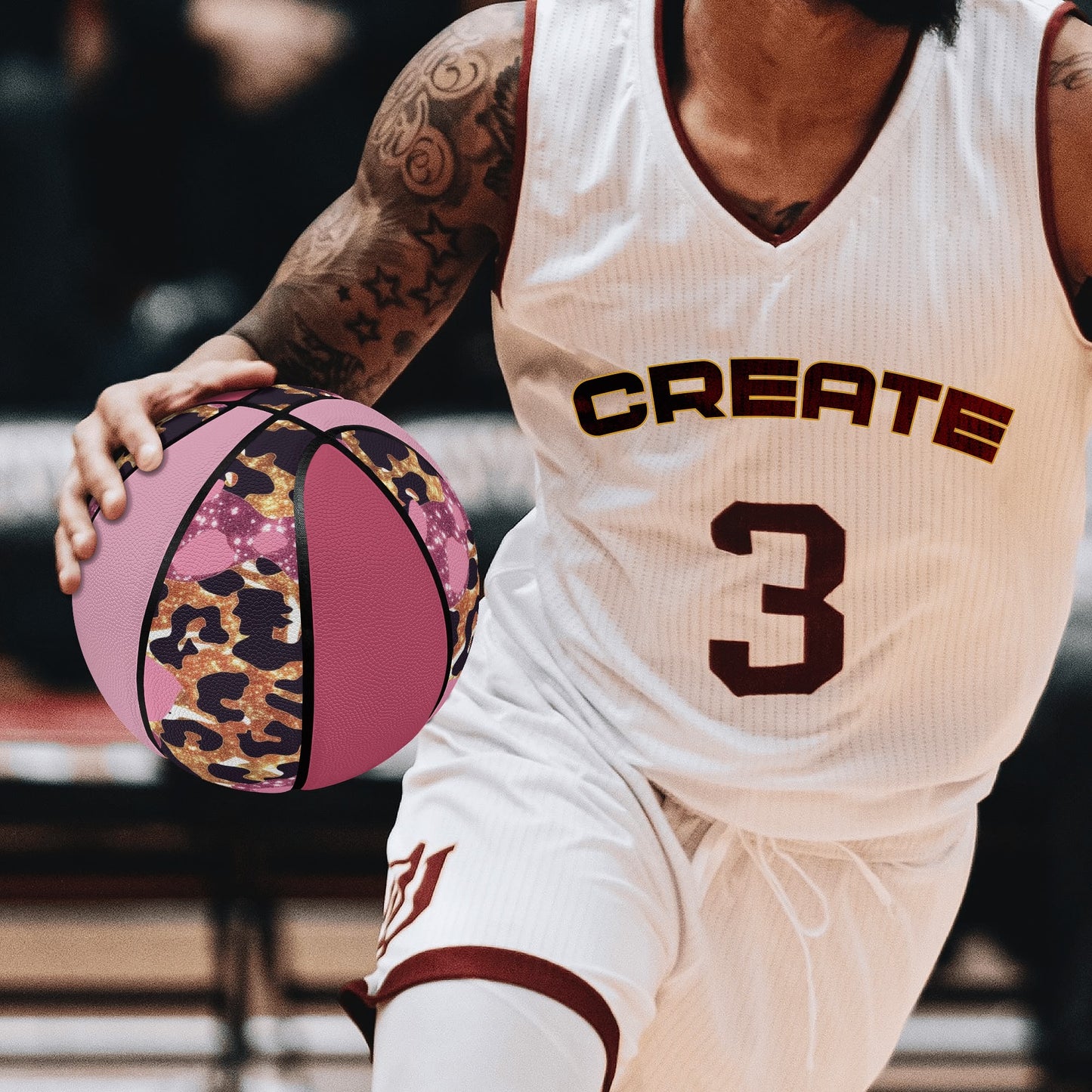 Premium Leather Basketball Gift with Sports Teams Flags Country Icon