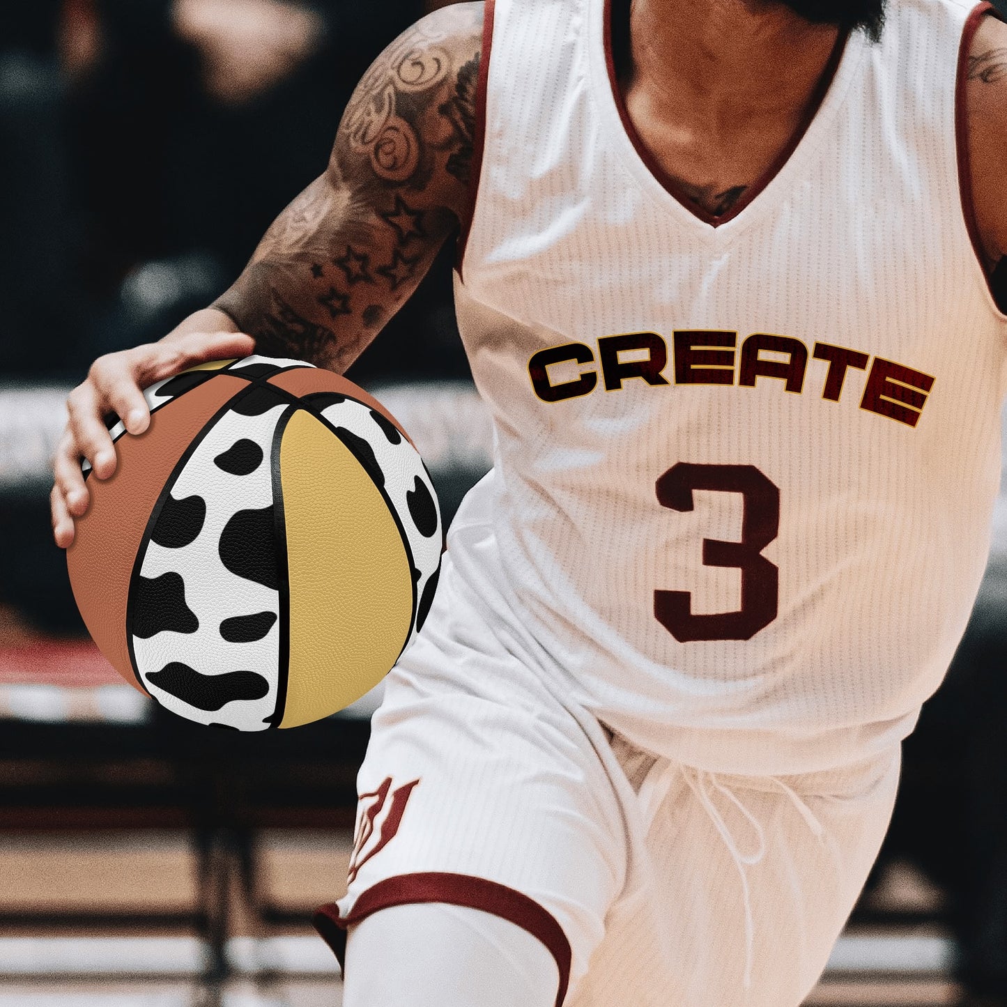 Premium Leather Basketball Gift with Sports Teams Flags Country Icon