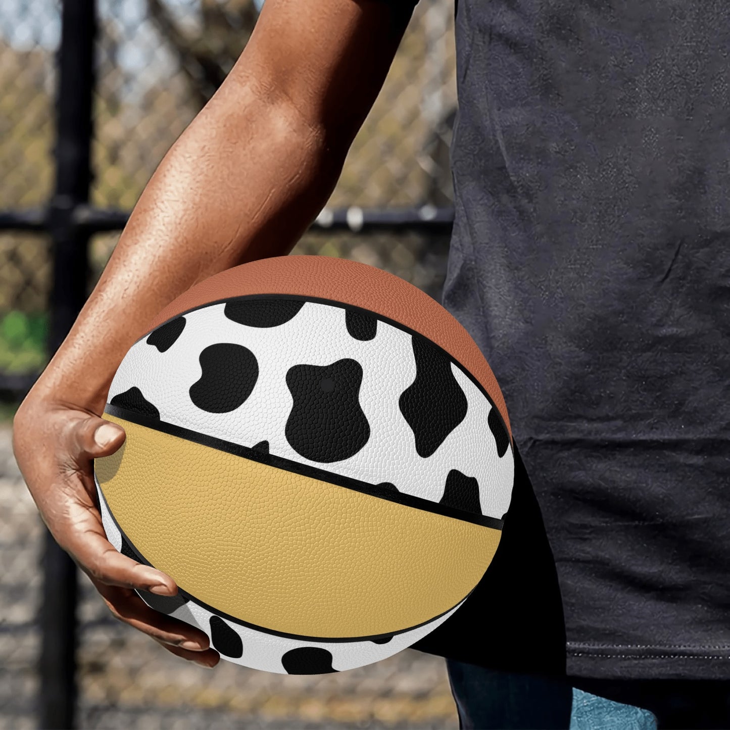 Premium Leather Basketball Gift with Sports Teams Flags Country Icon