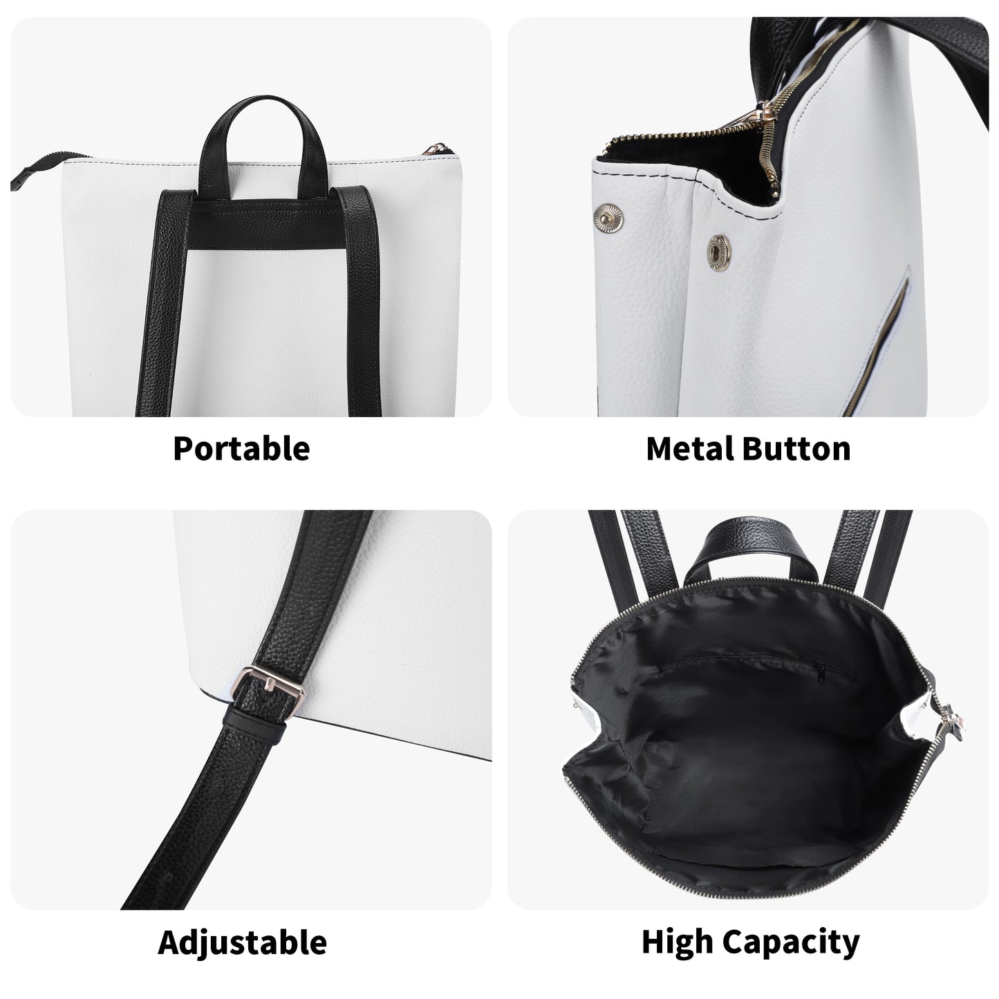 Womens PU Leather Leisure Backpack College Daypack and Top-Handle