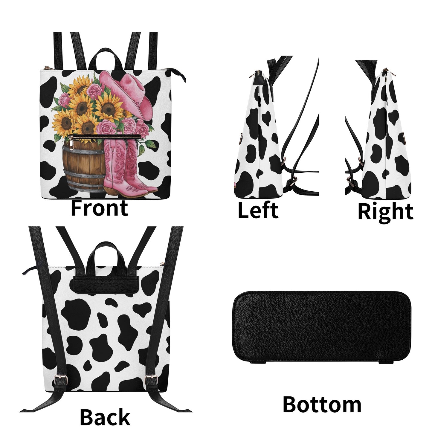 Womens PU Leather Leisure Backpack College Daypack and Top-Handle